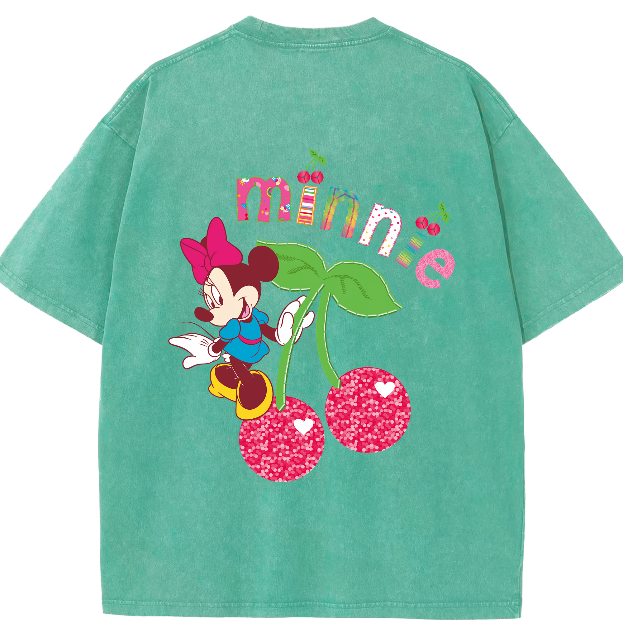 （画像用） ミッキーマウス Mickey Mouse 綿100% ヴィンテージ風 半袖Tシャツ（背面プリント）